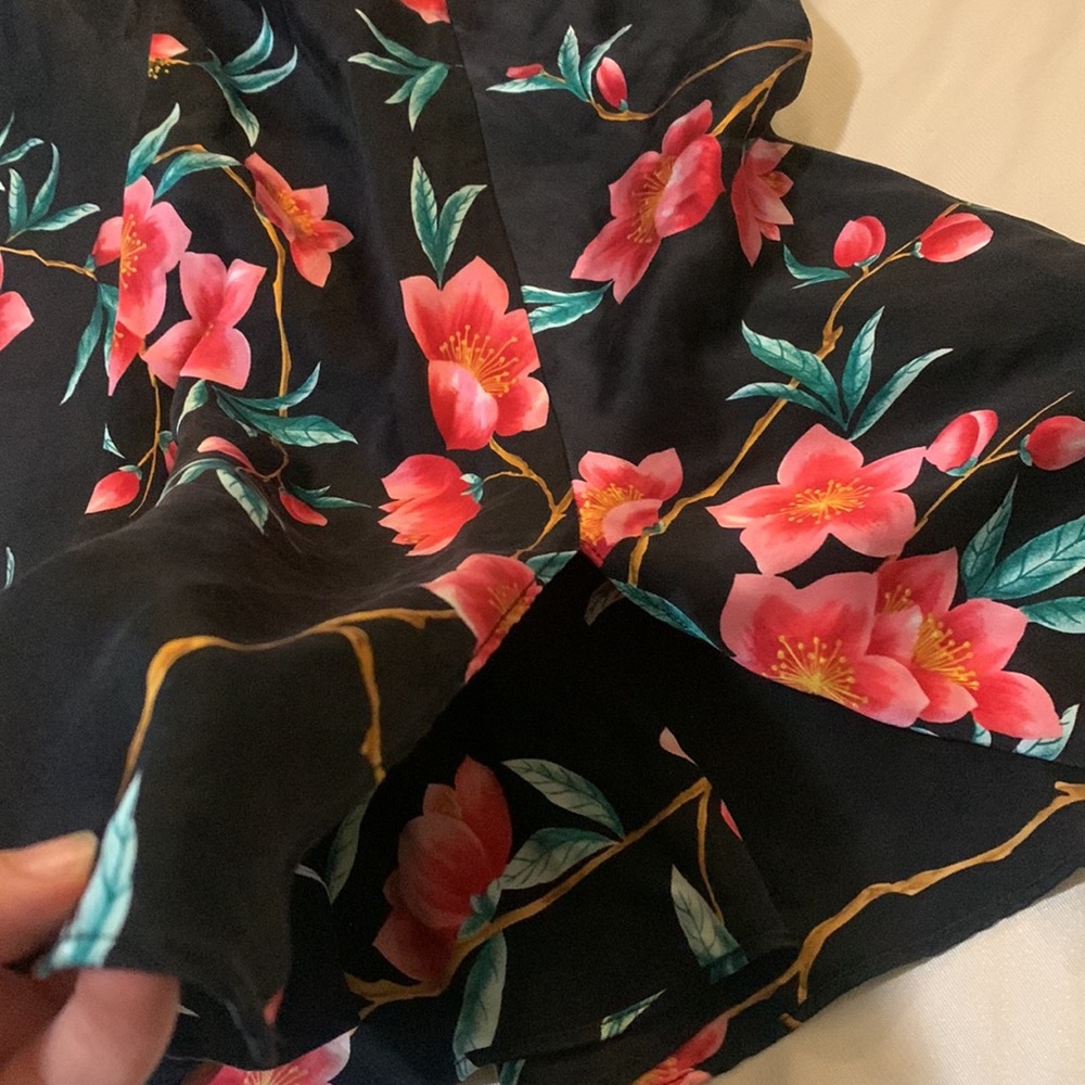 Victoria’s Secret Black Silk Floral Slip | Size S Silk Chemise - Picture 5 of 7